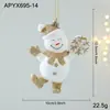 Novo Pingente de Plástico com Glitter Dourado Desenho Animado Decoração de Árvore de Natal Janela