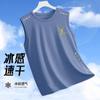 Chaleco sin mangas con cuello redondo para hombre, chaleco de seda de hielo para verano, para correr, para la parte superior del cuerpo, para deportes de hielo, camiseta sin mangas de secado rápido
