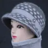 Chapéu de Outono Inverno para Mãe de Meia-Idade e Idosa Chapéu de Lã Grosso com Borla e Veludo Extra para Mulheres Senhora Idosa Chapéu de Tricô Quente para Proteção contra o Frio Vovó