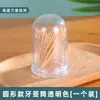 Balde Redondo Transparente de Acrílico para Palitos de Dente Garrafa de Palitos de Dente Produtos Plásticos Espessado Resistente a Quedas Simples Quadrado Balde Recipiente para Palitos de Dente