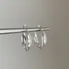 Brincos Argola Torcidos Redondos Cruzados Foscos Agulha de Prata Brincos de Argola de Luxo Leve Moda Transfronteiriça Europeia e Americana Brincos de Temperamento para Celebridades da Internet para Mulheres
