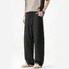 Diseño Masculino con Acabado de Alta Gama, Color Sólido Sencillo, Estilo Old Money Elegante y Único, Tela Lavada de Moda, Pantalones Casuales de Corte Tridimensional