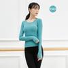 Top Moderno de Dança para Outono e Inverno, Manga Longa, Corte Justo, para Mulheres, Design com Formato de Dedo, Adequado para Treinamento Básico e Apresentações de Professores de Dança
