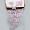 Decoración de mariposa de papel con simulación tridimensional 3D, accesorios de joyería de mariposa hueca tridimensional con textura metálica, pegatinas de pared para el hogar al por mayor