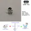 Aretes Pequeños Personalizados de Cruz de Aleación de Titanio G23 de 1.2 mm de Espesor Aretes de Cartílago de Titanio F136 Joyería para Orejas