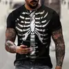 Camiseta de Manga Corta para Hombre Verano 2024 Serie Creativa de Fábrica Suelta Exportación Europea y Americana Impresión Digital 3D