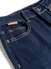 Venda Direta da Fábrica Nova Cor de Fechadura Jeans com Elasticidade em Quatro Direções Bolsos Femininos Linha de Bordado Casual Emagrecedor Perna Reta Estreita Calças Longas