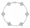 Collar Trébol de Cuatro Hojas de Van Gogh V-Oro Versión de Alta Gama Chapado en Oro de 18 Quilates Pétalos Trébol de Cuatro Hojas Diamante Completo Versátil Diseño Simple Venta Directa del Fabricante