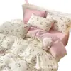 Gatinho Rosa Doce e Macio Algodão Lavado Artesanato Casa Conjunto de Quatro Peças Dormitório Conjunto de Três Peças Transfronteiriço Fábrica de Origem Nantong