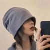 Gorro de punto fino de color sólido con rizos de moda coreana para niños, de red roja, combinable con todo, de cara suelta y pequeño