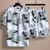 Simples shorts novos homens verão fino marca de moda ins5 shorts Internet celebridade camuflagem roupas ferramentas shorts