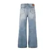 Pantalones Largos Casuales de Pierna Recta Micro-acampanados con Bolsillos Estampado de Estrella Retro Americano Magic Bear Personalidad Cleanfit
