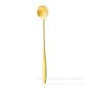 Cuchara Flor de Cerezo Dorada Cuchara de Flor Japonesa Cuchara para Remover Café de Mango Largo Cuchara de Postre Boda Rosa Cuchara de Hielo Estilo Lujo Accesible