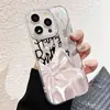 Estilo Nórdico Lazo Francés Manzana 17 Hilo de Pluma Estuche para iPhone 16/15 Funda Premium para Teléfono Cubierta Anti-Caída de PC
