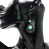 Venta Caliente Transfronteriza Moda Estilo Étnico Pendientes Redondos de Aleación para Mujer Ganchos Grandes Creativos Fabricantes de Joyería para Orejas Turquesa Venta al por Mayor