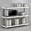 Estantería de Pie Estante de Almacenamiento Horno de Microondas Estante de Cuatro Niveles Estante para Horno Acero Inoxidable Estante de Almacenamiento de Cocina Multicapa Estante de Almacenamiento de Cinco Niveles