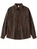 Camisa de Manga Larga Sólida Simple Estilo Universitario Retro Americano de Fábrica para Hombres y Mujeres, Holgada y Versátil, Moderna para Primavera y Otoño