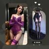 Ropa Interior Sexy Encanto Púrpura Sexy Pecho Pequeño Gran Recogido Deseo Puro Encaje Mono Vestido Tentación Pasión Sexy