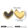 Aço Inoxidável Esmalte Dourado Gota de Óleo Pingente de Coração Multicor Acessórios para Joias de Colar Pulseira DIY