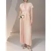 Falda plisada de encaje con cordones de temperamento de alta gama Shenzhen Nanyou de alta gama Comercio exterior transfronterizo para mujer Vestido plisado Largo