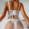 Suministro transfronterizo Europa y Estados Unidos comercio exterior lencería sexy sexy para mujer malla perspectiva encaje tentación conjunto camisón con tirantes