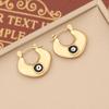 Europa y Estados Unidos nuevos aretes de ojos de aceite de gota de joyería aretes geométricos de acero inoxidable aretes de marea de personalidad E492
