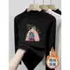 2026 Meninas Médio e Grande Infantis Outono e Inverno De Rong Tecido Escovado Top Camiseta Estilosa de Manga Longa Camada Base Gola Semi-Alta Roupa Íntima Casual
