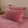 Fundas de Almohada de Terciopelo Coral de Invierno, un Par de 48X74Cm Gamuza Cálidas y Engrosadas Funda de Almohada Individual Grande Terciopelo de Felpa