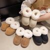 Sapatos de Pão da Moda e Simples para Mulheres no Inverno, Sapatos de Algodão com Solado Grosso Que Parecem Pisar em Merda, Antiderrapantes, Botas de Neve Slip-On Versáteis