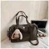 Bolsa Tote Retrô Grande Capacidade Transfronteiriça Feminina 2026 Nova Bolsa de Ombro Único para o Dia a Dia Bolsa Transversal Textura Simples Bolsa Casual