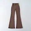 303-26 Otoño Estilo Coreano Ajustados de Cintura Alta Sensación de Piel Lisos Casuales Pantalones Largos Realzadores de Glúteos Pantalones de Campana