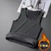 Chaleco térmico para hombre para exportación, forrado de forro polar y engrosado para otoño e invierno, ropa interior térmica sin costuras, chaleco y ropa interior interior de moda