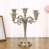 Candelabros Estilo Europeu de Cinco e Três Braços, Luxuoso Restaurante Ocidental Jantar Romântico à Luz de Velas, Decoração de Hotel, Adereços de Casamento, Suportes para Velas