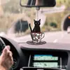 Amazon 2022 nuevo colgante para coche de gato negro creativo colgante para espejo retrovisor de coche de gatito colgante decorativo