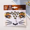 Pegatinas de Tatuaje de Halloween para Cara, Cejas y Ojos, Pegatinas de Tatuaje Temporales para Maquillaje, Decoración Facial, Pegatinas de Tatuaje con Purpurina