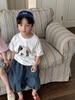 Camiseta Infantil de Verão Jiaye Children's 2025 com Estampa de Desenho Animado, Manga Curta, Solta, Estilo Ocidental, Manga Curta, Top para Bebês Meninos e Meninas