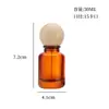 Boné com Textura de Madeira Marrom Frasco de Perfume de Vidro Spray de Pressão tipo Baioneta Frasco Vazio de Vidro Frasco Vazio Selado para Cosméticos