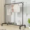 Varal de Roupas com Dupla Haste, Rack de Armazenamento de Chão, Cabideiro Doméstico, Varal de Roupas, Cabide Vertical Simples para Varanda
