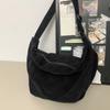 Nova Bolsa de Veludo Simples de Grande Capacidade Estilo Coreano Estilo Casual Japonês Bolsa de Ombro para Estudante Bolsa Transversal Tendência Versátil
