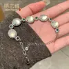 Pulsera de Calcedonia de Madagascar de Alta Gama para Mujer con Pulsera de Luna Blanca con Diamantes Completos de Lujo Joyería de Jade Suministro en Vivo