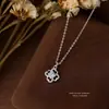 Colar Trevo de Quatro Folhas Zircônia Super Flash para Mulheres Prata de Lei S999 Luxo Acessível Versátil Corrente de Clavícula Pura de Prata de Alta Qualidade para Trabalho e Roupas de Trabalho