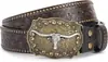 Cinturón de Vaquero Occidental Moderno Retro Juvenil Punk con Relieve para Hombre Tachonado de Cuero Venta al por Mayor en Stock