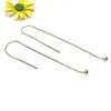 Pendientes de Hilo para Oreja con Cuentas de Aguja de Plata 925 Estilo Largo para Mujer Cadena de Oreja con Borla Simple Accesorios Pendientes de Tótem Personalizados