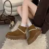 Nuevas botas cortas estilo coreano con tapa abatible 2026 para mujeres menudas, de suela gruesa, cálidas, botas de moda otoño/invierno, botas Martin, suela de plataforma