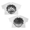 Camiseta Oversize de Manga Corta Estampado Plano de Personaje de Dibujos Animados Gótico Harajuku para Hombres y Mujeres, Top de Algodón Puro Hip-Hop Venta al por Mayor