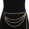 Cadena de Cintura Metálica Multicapa Transfronteriza Europea y Americana para Mujer, Cadena Vintage, Cadena Corporal de Cintura Ajustable, Venta al por Mayor desde el Fabricante