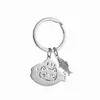 Chaveiro de Aço Inoxidável com Desenho Transfronteiriço de Gatinho Fofo, Tema Peixe, Gatinho Adora Comer Peixe, Pingente de Chaveiro Estilo Fofo