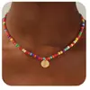 Collar de Corazón Turquesa Colorido de 26 Letras Transfronterizo Europeo y Americano, Gargantilla Elegante y Versátil