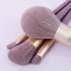 Conjunto de 9 Pincéis de Maquiagem Pequenos Roxos, Pincel para Pó, Pincel para Sombra, Pincel para Base, Pincel de Beleza, Ferramentas de Maquiagem, Cílios Postiços