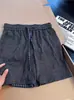 Pantalones cortos de punto a cuadros tipo patchwork estilo americano para hombre, pantalones casuales para deportes al aire libre de verano, corte recto holgado, pantalones cortos de cinco puntos modernos